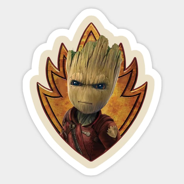 unusual groot face Sticker by masbroprint